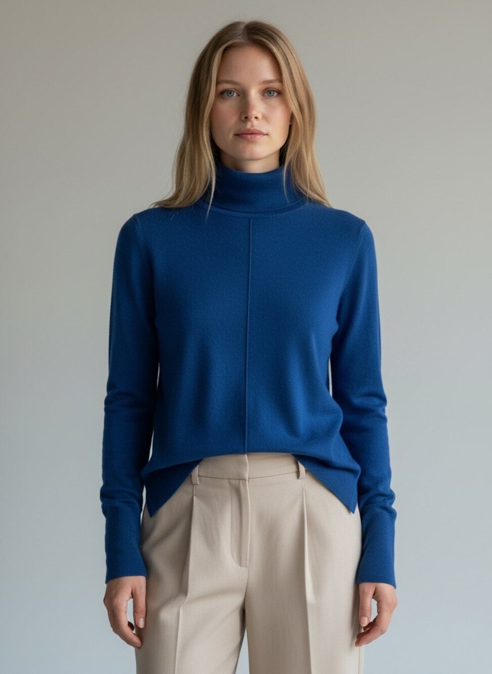 Banana Republic Women's Blue Merino Wool Turtleneck Sweater Size M